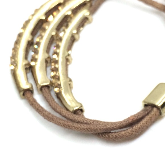 3/$30 CHICO'S GOLD TONE TUBE MULTI STRAND CORD RHINESTONES BRACELET MAGNETIC - Picture 10 of 12